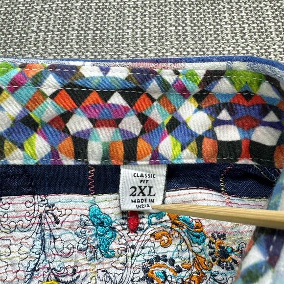 Robert Graham Shirt Mens XXL Bright Plaid Contrasting Flip Cuffs Colorful - Picture 3 of 10